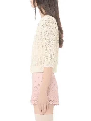 Valentino Garavani Women's Embroidered Cardigan - Birch - Size Large | Thumbnail 3
