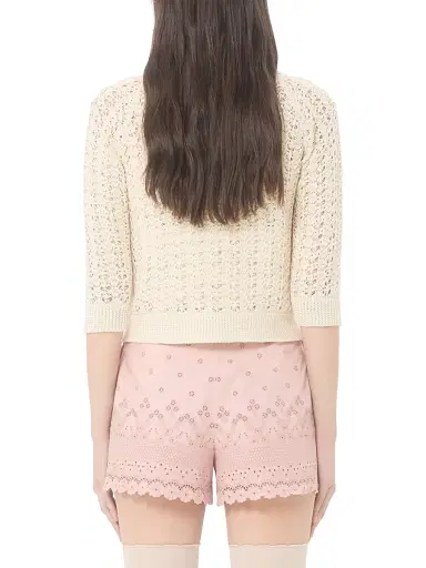 Valentino Garavani Women's Embroidered Cardigan - Birch - Size Large | Thumbnail 4