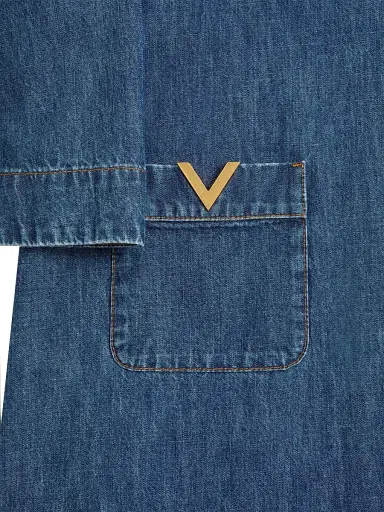 Valentino Garavani Women's Denim Chambray Dress - Blue - Size 0 | Thumbnail 6