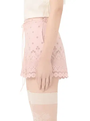 Valentino Garavani Women's Sangallo Shorts with Fleur A Jours Daisy Motif - Pink - Size 8 | Thumbnail 3 Valentino Garavani Women's Sangallo Shorts with Fleur A Jours Daisy Motif - Pink - Size 8 | Thumbnail 3