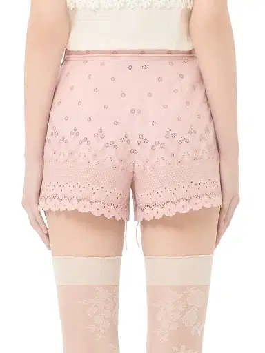 Valentino Garavani Women's Sangallo Shorts with Fleur A Jours Daisy Motif - Pink - Size 8 | Thumbnail 4 Valentino Garavani Women's Sangallo Shorts with Fleur A Jours Daisy Motif - Pink - Size 8 | Thumbnail 4