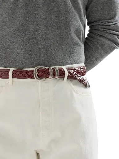 Brunello Cucinelli Men's Braided Calfskin Belt with Detailed Buckle and Tip - Tobacco | Thumbnail 2 Brunello Cucinelli Men's Braided Calfskin Belt with Detailed Buckle and Tip - Tobacco | Thumbnail 2