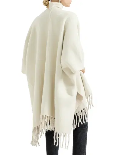 Brunello Cucinelli Women's Wool and Cashmere Reversible Double Knit Poncho - Panama | Thumbnail 3 Brunello Cucinelli Women's Wool and Cashmere Reversible Double Knit Poncho - Panama | Thumbnail 3