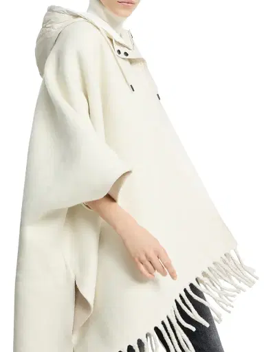 Brunello Cucinelli Women's Wool and Cashmere Reversible Double Knit Poncho - Panama | Thumbnail 4 Brunello Cucinelli Women's Wool and Cashmere Reversible Double Knit Poncho - Panama | Thumbnail 4