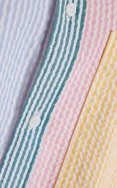 With Nothing Underneath Exclusive The Weekend Patchwork Striped Cotton-Seersucker Shirt | Thumbnail 5 With Nothing Underneath Exclusive The Weekend Patchwork Striped Cotton-Seersucker Shirt | Thumbnail 5