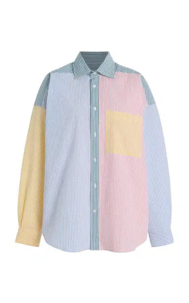 With Nothing Underneath Exclusive The Weekend Patchwork Striped Cotton-Seersucker Shirt | Thumbnail 1 With Nothing Underneath Exclusive The Weekend Patchwork Striped Cotton-Seersucker Shirt | Thumbnail 1