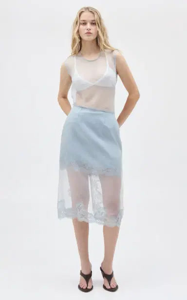 Aje Ophelia Silk Lace Midi Skirt | Thumbnail 4