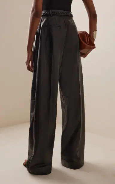 Carolina Herrera Belted Leather Wide-Leg Pants | Thumbnail 4