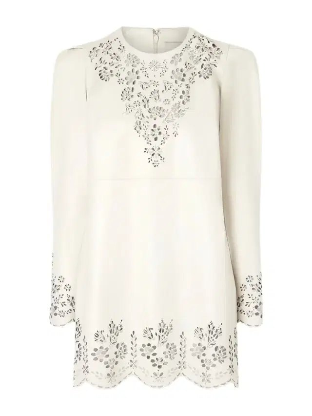 Nala Laser-cut Leather Mini Dress