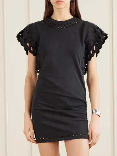 Marant Étoile Orlane Broderie Anglaise Cotton-jersey Mini Dress | Thumbnail 3
