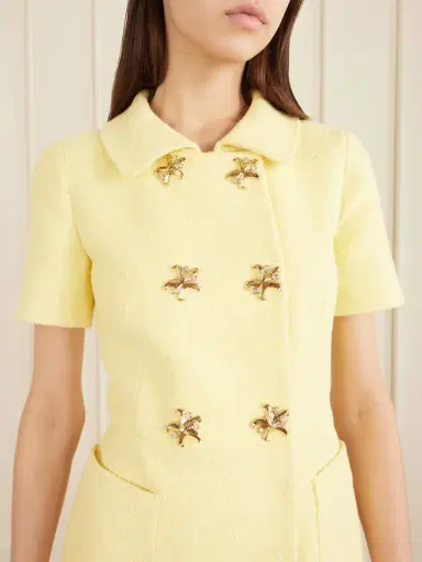 Oscar de la Renta Double-breasted Cotton-blend Tweed Mini Dress | Thumbnail 4