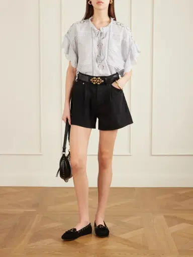 Marant Étoile Payton Lace-trimmed Embroidered Cotton Blouse | Thumbnail 2 Marant Étoile Payton Lace-trimmed Embroidered Cotton Blouse | Thumbnail 2
