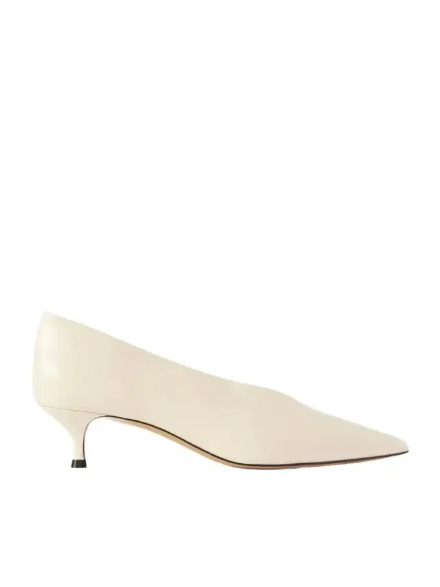 Babouche 40 Crinkled-leather Pumps