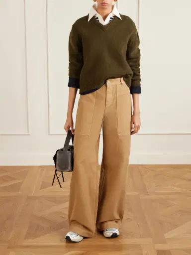 Moncler Wide-leg Cotton-canvas Pants | Thumbnail 2 Moncler Wide-leg Cotton-canvas Pants | Thumbnail 2