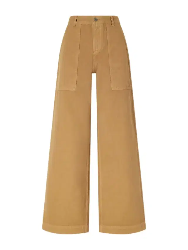 Wide-leg Cotton-canvas Trousers