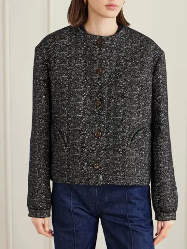 Blazé Milano Antalya Gliss Cropped Cotton-blend Tweed Jacket | Thumbnail 3
