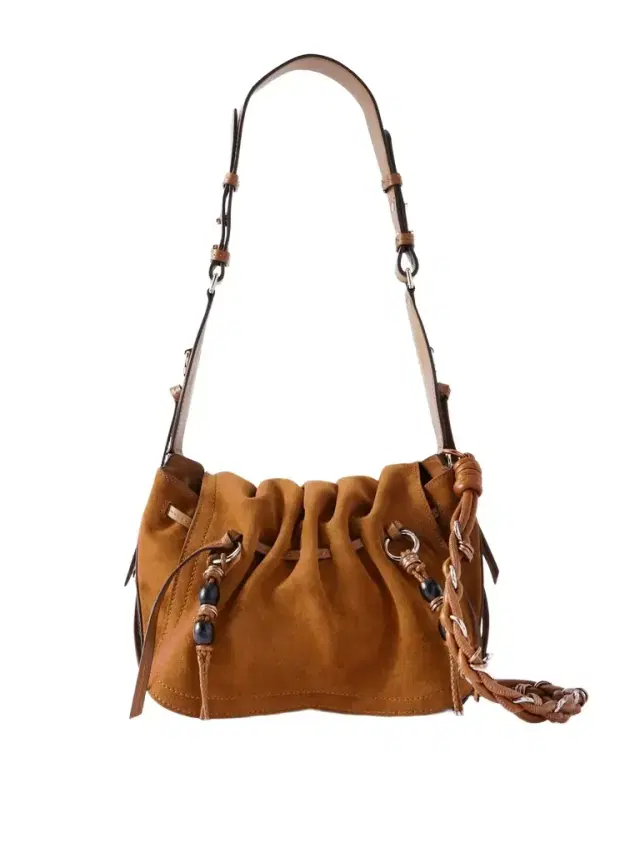 Bolton Tasseled Leather-trimmed Suede Shoulder Bag