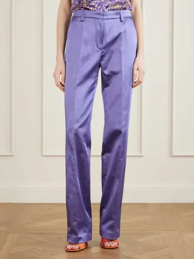 Dries Van Noten Cotton-blend Satin Straight-leg Pants | Thumbnail 3 Dries Van Noten Cotton-blend Satin Straight-leg Pants | Thumbnail 3