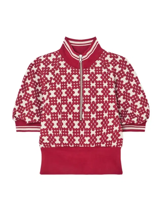 Striped Jacquard-knit Half-zip Sweater