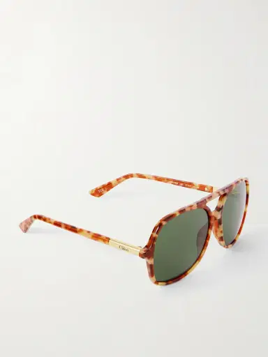 Chloé Judy Aviator-style Tortoiseshell Acetate And Gold-tone Sunglasses | Thumbnail 3