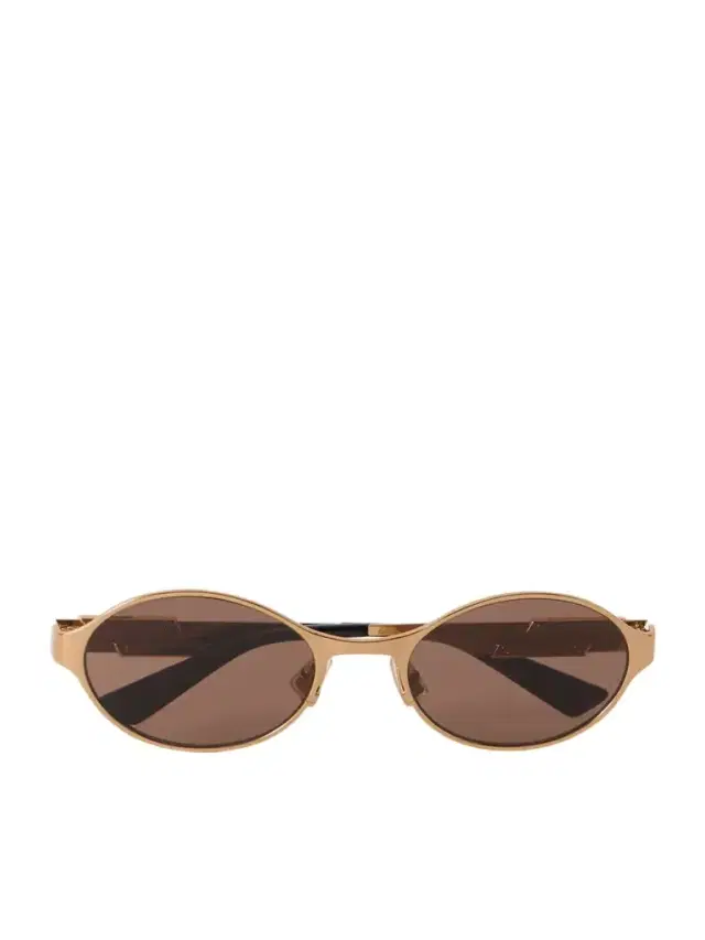 Ribbon Round-frame Gold-tone Sunglasses