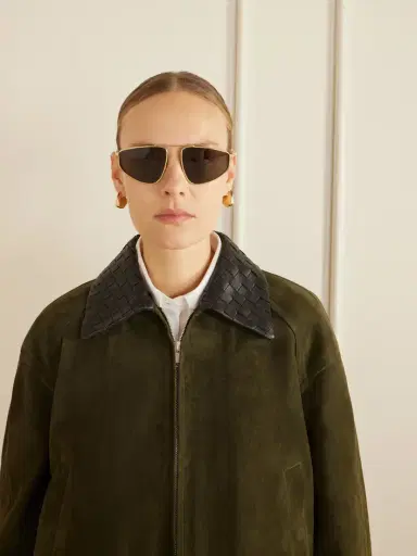 Bottega Veneta Eyewear Ribbon Aviator-style Gold-tone Sunglasses | Thumbnail 2 Bottega Veneta Eyewear Ribbon Aviator-style Gold-tone Sunglasses | Thumbnail 2