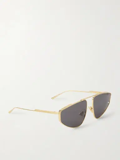 Bottega Veneta Eyewear Ribbon Aviator-style Gold-tone Sunglasses | Thumbnail 3 Bottega Veneta Eyewear Ribbon Aviator-style Gold-tone Sunglasses | Thumbnail 3