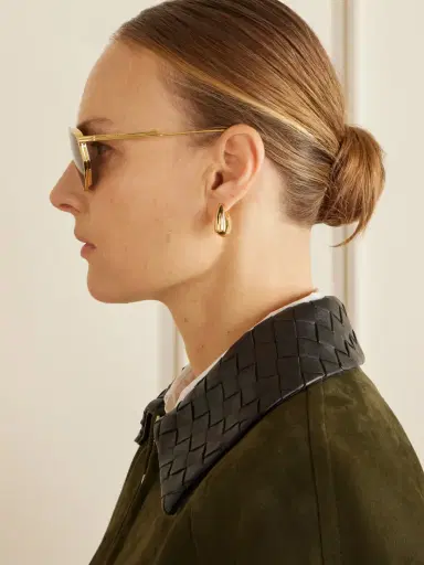 Bottega Veneta Eyewear Ribbon Aviator-style Gold-tone Sunglasses | Thumbnail 4 Bottega Veneta Eyewear Ribbon Aviator-style Gold-tone Sunglasses | Thumbnail 4