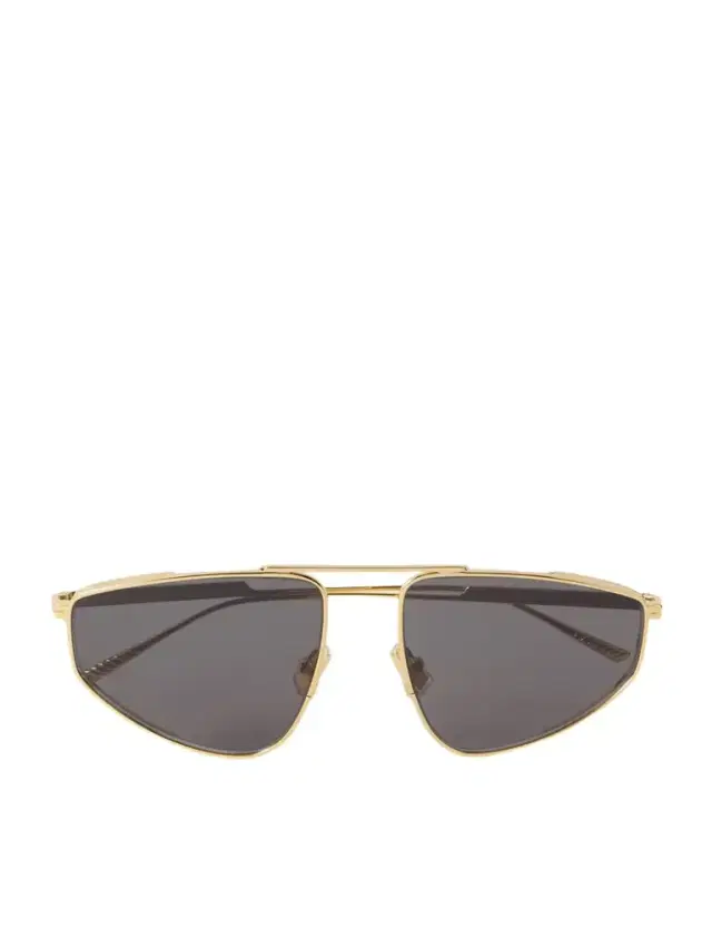 Ribbon Aviator-style Gold-tone Sunglasses