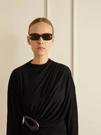 Bottega Veneta Eyewear Knot Rectangular-frame Acetate And Gold-tone Sunglasses | Thumbnail 2