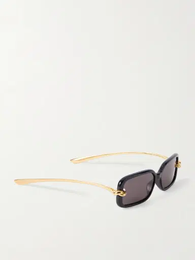 Bottega Veneta Eyewear Knot Rectangular-frame Acetate And Gold-tone Sunglasses | Thumbnail 3