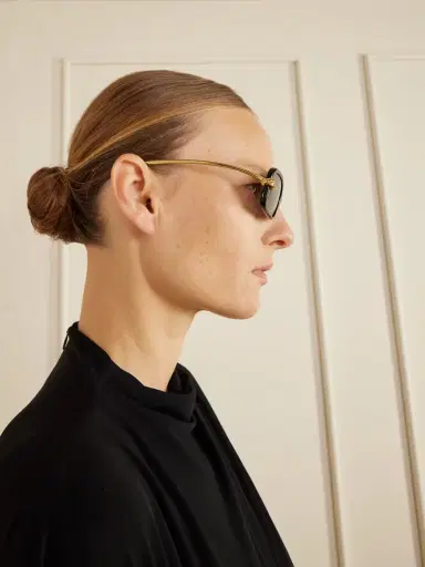Bottega Veneta Eyewear Knot Rectangular-frame Acetate And Gold-tone Sunglasses | Thumbnail 4
