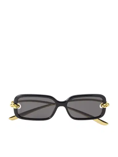 Bottega Veneta Eyewear Knot Rectangular-frame Acetate And Gold-tone Sunglasses | Thumbnail 1