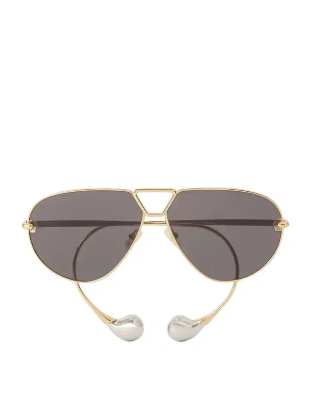 Drop Aviator-style Gold- And Silver-tone Sunglasses