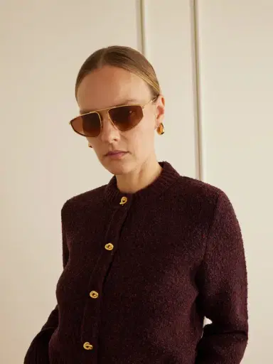 Bottega Veneta Eyewear Ribbon Aviator-style Gold-tone Sunglasses | Thumbnail 2 Bottega Veneta Eyewear Ribbon Aviator-style Gold-tone Sunglasses | Thumbnail 2