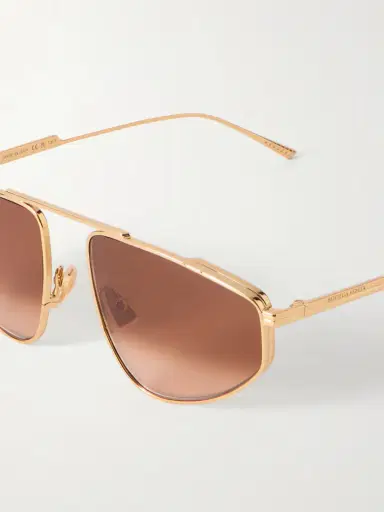 Bottega Veneta Eyewear Ribbon Aviator-style Gold-tone Sunglasses | Thumbnail 5 Bottega Veneta Eyewear Ribbon Aviator-style Gold-tone Sunglasses | Thumbnail 5