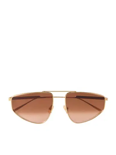 Bottega Veneta Eyewear Ribbon Aviator-style Gold-tone Sunglasses | Thumbnail 1 Bottega Veneta Eyewear Ribbon Aviator-style Gold-tone Sunglasses | Thumbnail 1