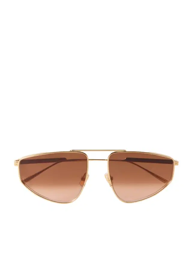 Ribbon Aviator-style Gold-tone Sunglasses
