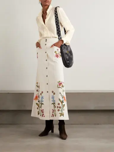 Valentino Garavani Lace-trimmed Silk Crepe De Chine Blouse | Thumbnail 2