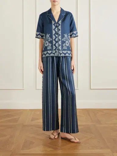 Eres Oolong Striped Silk-voile Straight-leg Pants | Thumbnail 3 Eres Oolong Striped Silk-voile Straight-leg Pants | Thumbnail 3