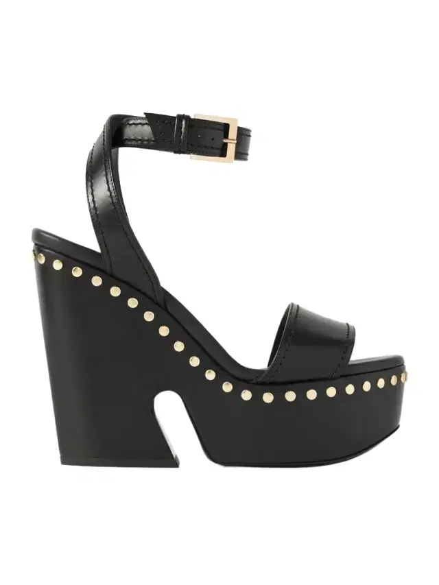 Studded Leather Platform Sandals