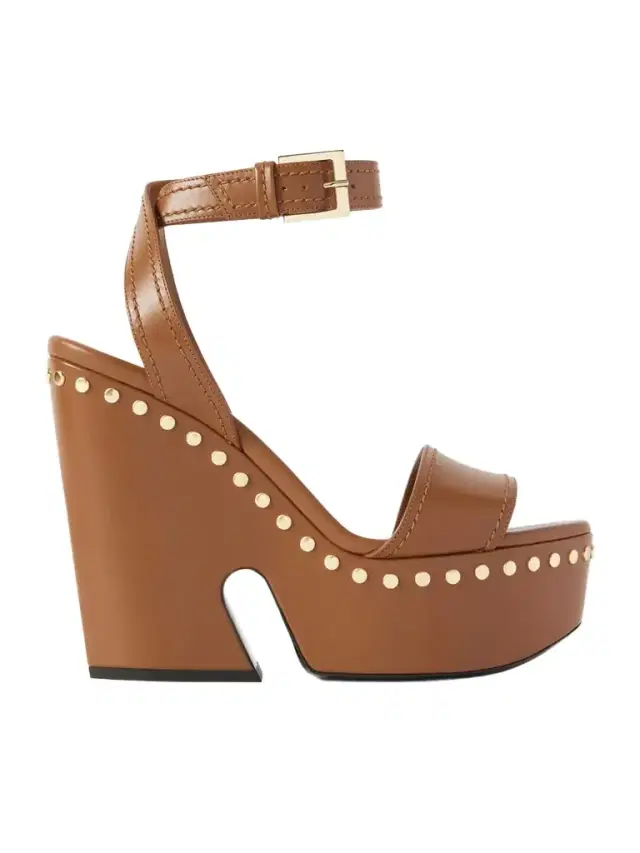 Studded Leather Platform Sandals