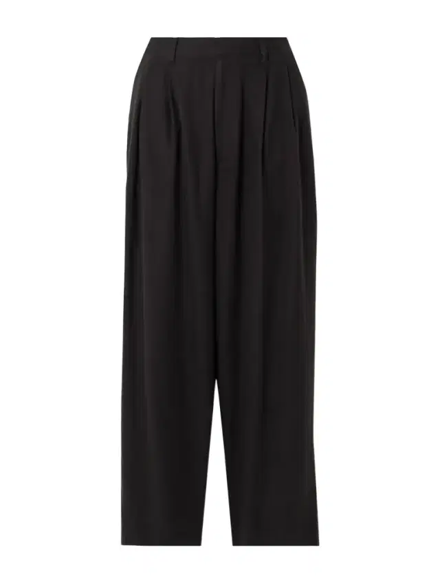 Pleated Silk-blend Flannel Wide-leg Pants