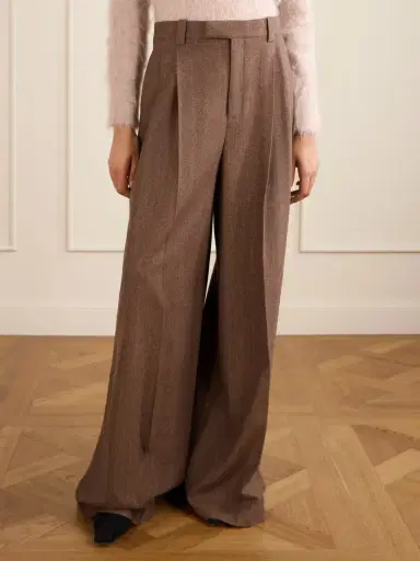 Loro Piana Pleated Pinstriped Wool And Cashmere-blend Wide-leg Pants | Thumbnail 3 Loro Piana Pleated Pinstriped Wool And Cashmere-blend Wide-leg Pants | Thumbnail 3