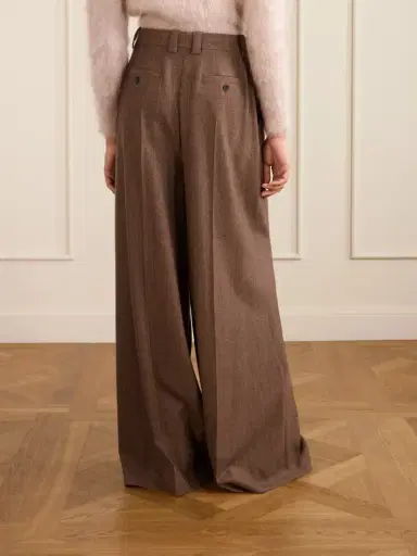 Loro Piana Pleated Pinstriped Wool And Cashmere-blend Wide-leg Pants | Thumbnail 4 Loro Piana Pleated Pinstriped Wool And Cashmere-blend Wide-leg Pants | Thumbnail 4