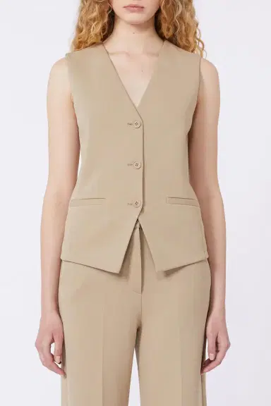 Max Mara Button Front Vest | Thumbnail 4 Max Mara Button Front Vest | Thumbnail 4