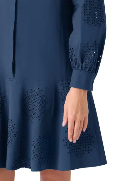 Akris punto Long Sleeve Embroidered Short Dress | Thumbnail 3