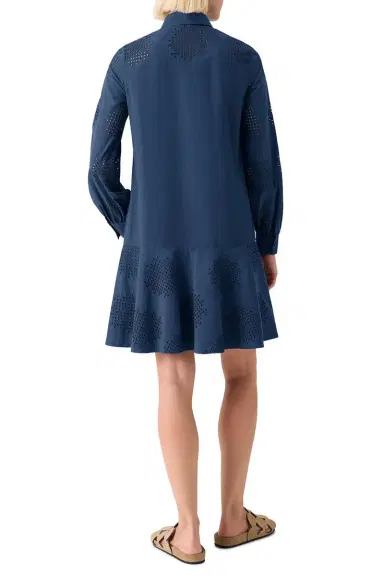 Akris punto Long Sleeve Embroidered Short Dress | Thumbnail 6