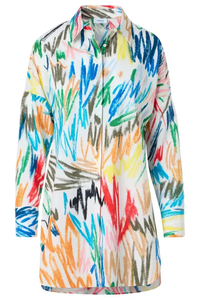 Akris punto Long Sleeve Sribble Blouse