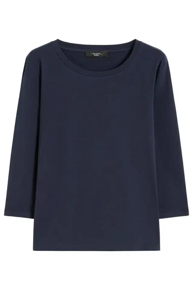 Max Mara Three Quarter Sleeve Stretch Tee - Navy